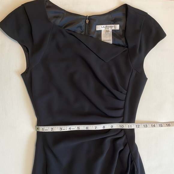 L.K.Bennett Black Davina Cap Sleeve Sheath Dress Size 2 - Picture 13 of 16